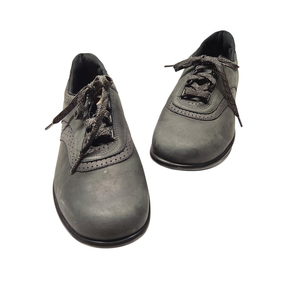 SAS Walk Easy Womens Size 10 M Black Leather Comfort Walking Shoes Made in USA